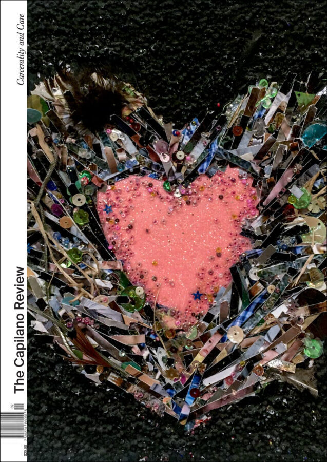 Angelee Porter, Hidden Ethereal Love (detail), Fraser Valley Institution, 2021, photographs, rocks, grass, sticks, glitter, sequins, feathers, jewelry, 20.32 × 25.4 cm. Courtesy of the artist. Photo by Mercedes Eng.